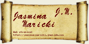 Jasmina Maricki vizit kartica